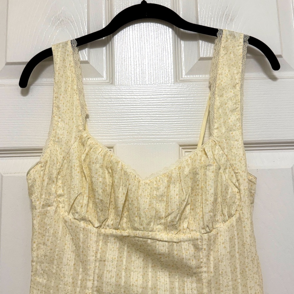 NWT LOUNGE Corset Back Mini Dress in Lemon Floral - Picture 8 of 12